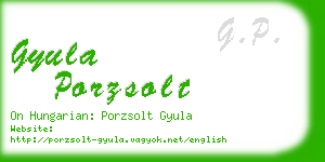 gyula porzsolt business card